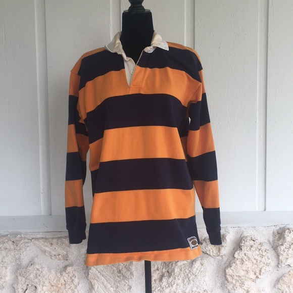 Other - Men’s rubgy navy & gold striped cotton shirt